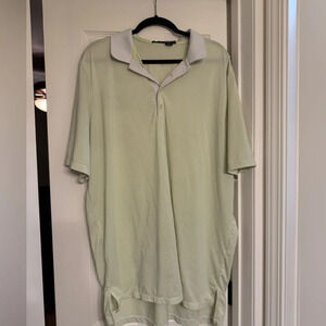 POLO RLX RALPH LAUREN Shirt Men SZ XxL Golf Striped Cream Lime Green